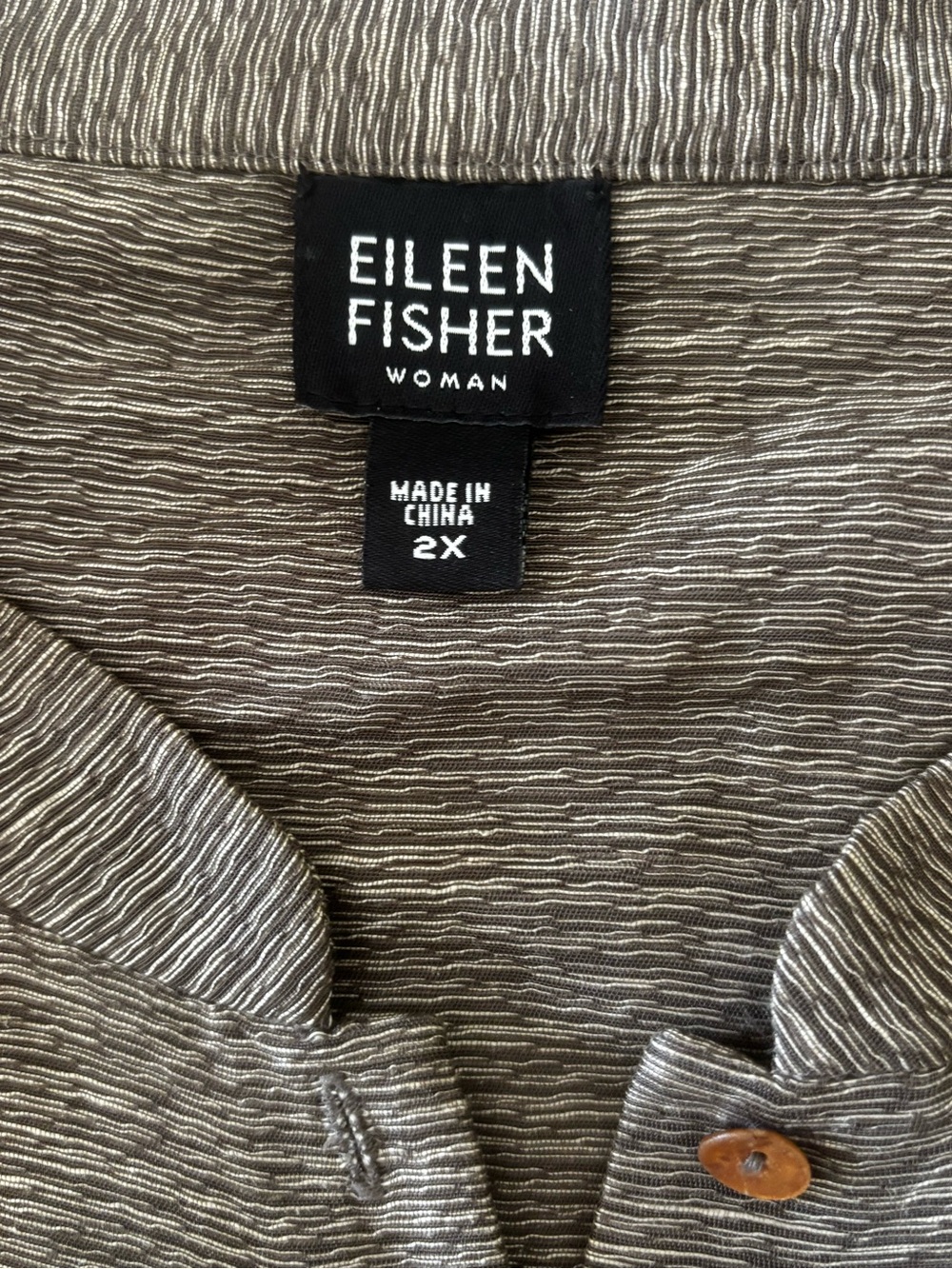 Eileen Fisher Linen Silk Mandarin Collar Long Duster Jacket 2X - Picture 6 of 7